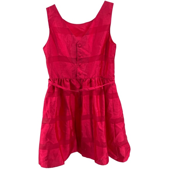 Taylor hot pink 16 fit n flare sleeveless dress mesh detail plus party cocktail - Picture 2 of 11